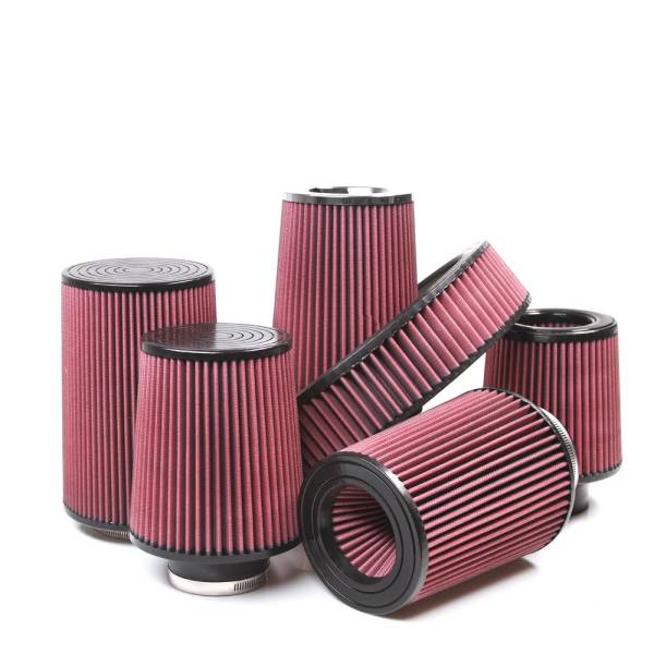 RED UNIVERSAL 3/" TALL FLANGE DRY AIR FILTER FOR CHEVY AIR INTAKE+PIPE